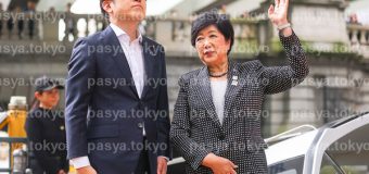 小池知事、中野大臣、日本橋を視察